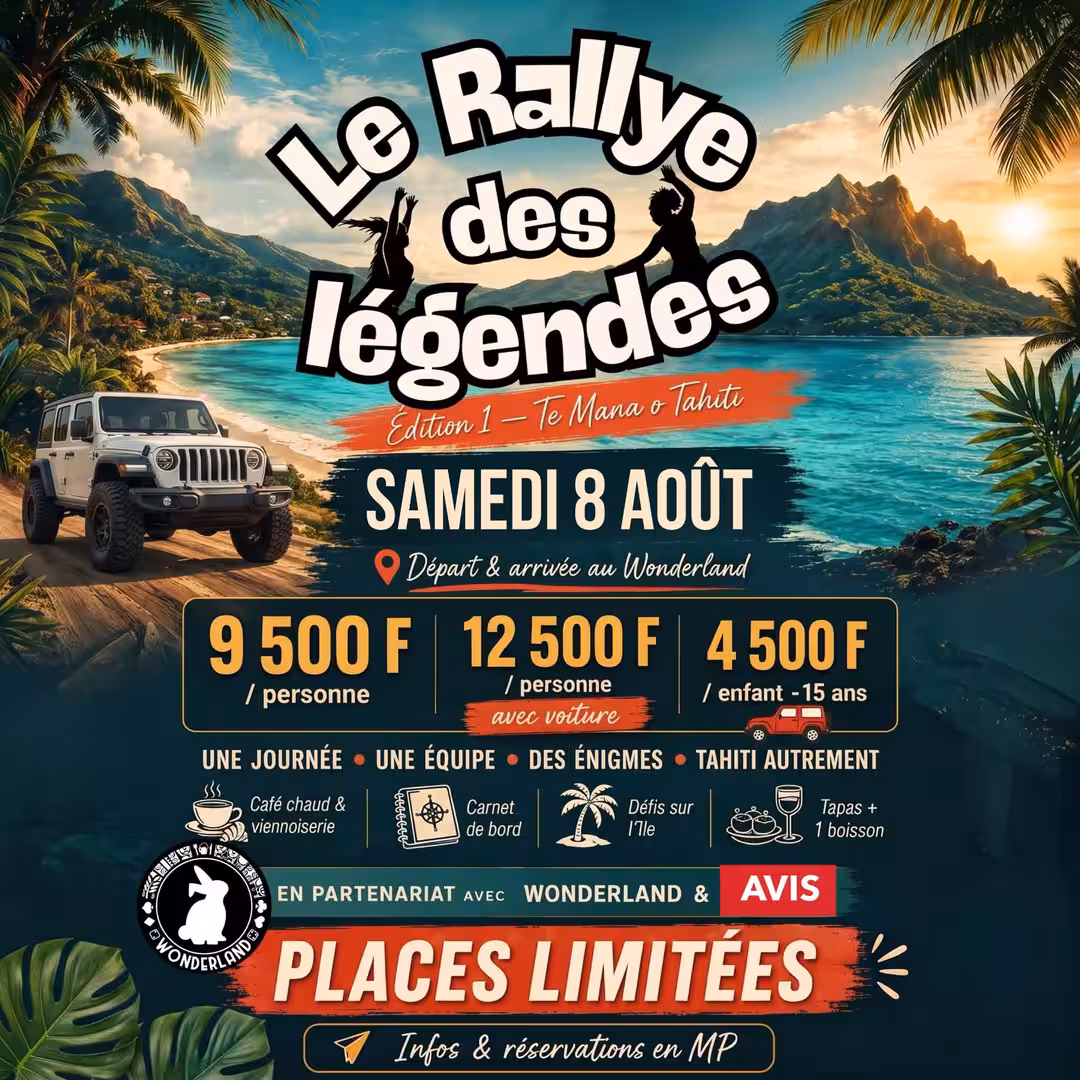 Le Rallye des Légendes, first edition: Saturday 8 August, start and finish at the Wonderland. Limited places. Details and bookings on the event's Facebook page.